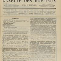 0115 - Page 109 - Sommaire / Chronique et nouvelles scientifiques. Hôpitaux de Paris / Écoles de médecine / Crèches municipales de Lyon / Distinctions honorifiques / L'impôt sur le revenu et les médecins / Association corporative des étudiants en médecine de Paris