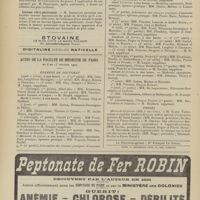 0148 - Page 142 - Sociétés savantes. Société de chirurgie. (Séance du 27 janvier 1909). Hématocèle par rupture d'un kyste hématique de l'ovaire. M. F. Legueu, observation envoyée par M. Jayle / Fracture grave de cuisse. M. Mignon / Lipome rétro-péritonéal. M. Demoulin / Actes de la Faculté de médecine de Paris du 8 au 13 février 1909. Examens de doctorat / Thèses
