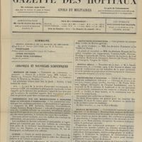 0163 - Page 157 - Sommaire / Chronique et nouvelles scientifiques. Hôpitaux de Paris / Referendum sur les modifications à demander dans le concours d'agrégation / Guerre / Distinctions honorifiques / Hôpital Broca / Amphithéâtre d'anatomie / Hospice de Bicêtre / Nécrologie