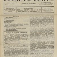 0175 - Page 169 - Sommaire / Chronique et nouvelles scientifiques. Hôpitaux de Paris / Guerre / Société de médecine de Paris / Statistique / Chemins de fer de Paris-Loyon-Méditerranée