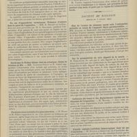 0199 - Page 193 - Sociétés savantes. Société médicale des hôpitaux. (Séance du 5 février 1909). Syndrome polyglandulaire par dysthypophysie et par insuffisance thyro-testiculaire. MM. Louis Rénon, Arthur Delille et R. Monier-Vinard / Un cas d'appendicite vermineuse. Présence d'oxyure dans la paroi de l'appendice. MM. E. Brumpt et Lecène, une note présentée par M. L. Galliard / Syndrome de Stokes-Adams chez un urémique ; lésion du faisceau de His. MM. Courtois-Suffit et H. Chéné / Paralysie récurrentielle d'origine saturnine. M. Mosny et M. Stern / Société de biologie. (Séance du 5 février 1909). Etat de l'ovaire de chiennes ayant subi l'extirpation partielle ou totale de l'appareil thyro-parothyroïdien. MM. Alquier et Theuveny / Sur la perméabilité du tube digestif de la souris. M. Remlinger / Influence des vents et des déplacements rapides sur les dépenses de l'organisme. M. Maurel / Liquide céphalo-rachidien hémorragique dans un cas d'insolation. M. Dufour