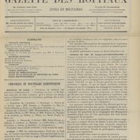 0231 - Page 225 - Sommaire / Chronique et nouvelles scientifiques. Hôpitaux de Paris / Guerre / Statistique / Chemins de fer de Paris-Lyon-Méditerranée