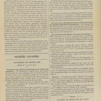 0249 - Page 243 - L'alimentation dans la rougeole et la scarlatine de l'enfant ; par MM. P. Nobécourt et Pr. Merklen / Sociétés savantes. Académie de médecine. (Séance du 16 février 1909). Traitement des néphrites épithéliales par la teinture de cantharide. M. Lancereaux / De l'action para-spécifique du sérum de Roux dans toutes les infections médicales et chirurgicales. M. A. Darier / De l'instabilité thyroïdienne. Sa forme paroxystique. MM. Léopold-Lévi et Henri de Rothschild / Election / Société de médecine de Paris. (Séance du 12 février 1909). Renouvellement des tissus. Rajeunissement des fonctions (Suite de la discussion). M. Roeser, sur la cure de M. Guelpa