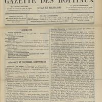 0255 - Page 249 - Sommaire / Chronique et nouvelles scientifiques. Hôpitaux de Paris / Asiles d'aliénés / Guerre / Médaille des épidémies