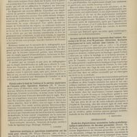 0285 - Page 279 - Analyses. Chirurgie. La fracture de Bennett du premier métacarpien. Diagnostic et traitement (Samuel Robinson. Boston med. and surg. Journ...). [M. Lance] / Fistule entre le fond de l'utérus et la portion supérieure de l'intestin grêle. Opération. Guérison (W. P. Graves. Amer. journ. of Obstetrics...). [F. Gardner] / Opérations multiples et opérations consécutives sur les reins pour calculs (W. Wayne Babcock. Ann. of Surg...). [F. Gardner] / La cure radicale de la hernie inguinale chez l'enfant. Statistique de 76 cas, avec 76 guérisons définitives. Quelques remarques sur la cure radicale chez l'adulte (L. Julien. La pédiatrie pratique...). [L. Babonneix] / Neurologie. Etude des dégénérations secondaires bulbo-protubérantielles et médullaires du faisceau pyramidal (Barbé. Th. de Paris...). [L. Alquier]
