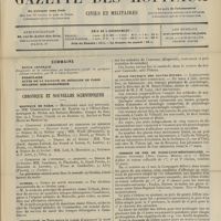 0291 - Page 285 - Sommaire / Chronique et nouvelles scientifiques. Hôpitaux de Paris / Guerre / Nécrologie / Leçons pratiques sur les maladies de l'estomac / École pratique des hautes-études / Chemins de fer de Paris-Lyon-Méditerranée