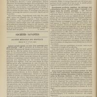 0308 - Page 302 - Médecine pratique. Des résultats fournis par l'étude de la température pour le diagnostic précoce de la tuberculose. [M. Brelet] / Sociétés savantes. Société médicale des hôpitaux. (Séance du 26 février 1909). Aphasie-apraxie-agnosie au cours d'un syndrome encéphalo-méningé. MM. F. Raymond, H. Claude et F. Rose / Epanchement puriforme aseptique des méninges avec polynucléaires intacts. Guérison malgré l'intensité et la longue durée des troubles méningés. MM. Fernand Widal et Etienne Brissaud / Corps étranger des bronches considéré pendant six mois et après deux explorations bronchoscopiques comme un corps étranger fantôme. Extraction à l'aide de l'instrumentation de Brünings. Guérison. MM. Pierre Sébileau et Fernand Lemaitre / Formes atypiques de la maladie de Mikulicz. MM. Souques et H. Chéné