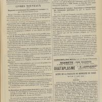 0311 - Page 305 - Intérêts professionnels. A propos du choléra et de la déclaration des maladies infectieuses / Livres nouveaux. Diagnostic et traitement des maladies de l'estomac, par le Docteur Gaston Lyon. [L. Gayard] / La dynamique des phénomènes de la vie, par J. Loeb... [A. Gaullieur L'Hardy] / Les dilatations de l'estomac. Séméiologie et thérapeutique des distensions gastriques, par le Docteur René Gaultier. [L. Babonneix] / Actes de la Faculté de médecine de Paris du 8 au 13 mars 1909. Thèses