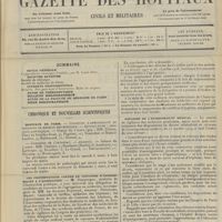 0327 - Page 321 - Sommaire / Chronique et nouvelles scientifiques. Hôpitaux de Paris / Les protestations contre le concours d'admissibilité à l'agrégation / Réforme de l'enseignement médical