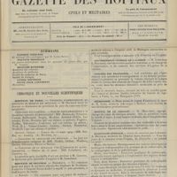 0387 - Page 381 - Sommaire / Chronique et nouvelles scientifiques. Hôpitaux de Paris / Hôpitaux de Province / Écoles de médecine / Hôpital civil d'Alger-Mustapha / Gouvernement général de l'Algérie / Congrès des praticiens / Nécrologie / Hôpital de la Charité / Radiologie médicale