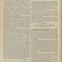0454 - Page 448 - Médecine pratique. Quelques procédés très simples de thoracentèse. [M. Brelet] / Sociétés savantes. Académie des sciences. (Séance du 22 mars 1909). Pénétration des liquides pulvérisés dans les voies respiratoires. M. Cany / Société médicale des hôpitaux. (Séance du 26 mars 1909). L'engraissement et l'amaigrissement au cours de l'ictère par rétention. Leur valeur séméiologique. MM. G. Caussade et G. Leven