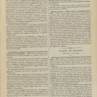 0455 - Page 449 - Sociétés savantes. Société médicale des hôpitaux. (Séance du 26 mars 1909). L'engraissement et l'amaigrissement au cours de l'ictère par rétention. Leur valeur séméiologique. MM. G. Caussade et G. Leven / Cancer latent de l'estomac à forme anémique. MM. Clerc et Gy / L'insuffisance cardiaque traitée par les injections intraveineuses de strophantine. MM. Vaquez et Leconte / Cyphose familiale à début précoce. Acromégalo-gigantisme. MM. Danlos, Apert, Lévy-Frankel / Société de biologie. (Séance du 27 mars 1909). Résistance et activité des globules blancs dans les leucémies. MM. Achard, L. Ramond et Foix / Action physiologique et hémorragipare chez le lapin des extraits desséchés de têtes de sangsues. MM. P.-Em Weil et Boyé
