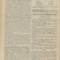 0456 - Page 450 - Sociétés savantes. Société de biologie. (Séance du 27 mars 1909). Action physiologique et hémorragipare chez le lapin des extraits desséchés de têtes de sangsues. MM. P.-Em Weil et Boyé / Reproduction expérimentale des taches rosées lenticulaires. MM. A. Chauffard et Jean Troisier / Massues d'Auerbach. M. Nageotte / Formulaire. Déchirure du col / Actes de la Faculté de médecine de Paris du 19 au 24 avril 1909. Examens de doctorat / Thèses