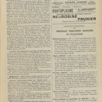 0467 - Page 461 - Chronique et nouvelles scientifiques (suite). Guerre / Académie des sciences et lettres de Montpellier / Nécrologie / Clinique ophtalmologique de l'Hôtel-Dieu / Chemins de fer de Paris-Lyon-Méditerranée / Articles originaux des principales publications françaises et étrangères. Pédiatrie pratique / Presse médicale / Province médicale / Revue neurologique / Union médicale et scientifique du Nord-Est