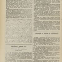 0534 - Page 528 - Sociétés savantes. Académie de médecine. (Séance du 13 avril 1909). Sténose du larynx. M. Sieur / Traitement curatif des spasmes graves de l'oesophage. M. Perier, un travail de MM. Guisez et Delherm / Pratique médicale. Sur le massage gynécologique ; par M. Parmain / Chronique et nouvelles scientifiques (suite). Guerre