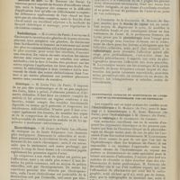 0602 - Page 596 - IIe Congrès de physiothérapie des médecins de langue française (Paris, les 13, 14 et 15 avril 1909). II. Les agents physiques dans le traitement de l'acné et des affections acnéiformes. Méthode de Bier. M. Dausset... / Radiothérapie. M. Gastou... / Diététique. M. Louis Viel... / Electrothérapie / Massage. MM. Leroy et Wetterwald... / III. Inconvénients cliniques et scientifiques de l'exercice de la physiothérapie par les empiriques