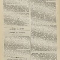 0605 - Page 599 - Médecine pratique. Les indications de la tuberculine dans la pthisiothérapie. [A. Gaullieur L'Hardy] / Sociétés savantes. Académie des sciences. (Séance du 19 avril 1909). La congestion passive du foie et l'hypertension artérielle. MM. E. Doumer et G. Lemoine / Société médicale des hôpitaux. (Séance du 23 avril 1909). Reproduction expérimentale de certaines dermatoses de la série des érythèmes par l'injection intra-dermique de tuberculine et de divers sérums. MM. G. Thibierge et P. Gastinel / Pseudo-pelade et lèpre autochtone. M. Milian / Sporotrichose à forme mixte chez une diabétique. MM. Fernand Trémolières et Joseph du Castel