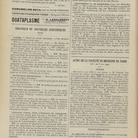 0608 - Page 602 - Livres nouveaux. Chirurgie de la prostate, par Victor Pauchet... [L. Gayard] / Chronique et nouvelles scientifiques (suite). Guerre / Distinctions honorifiques / Ministère de l'intérieur / Concours annuel pour l'internat en pharmacie / Nécrologie / Hôpital des Enfants-Malades / Polyclinique H. de Rothschild / Actes de la Faculté de médecine de Paris du 3 au 8 mai 1909. Thèses / Renseignements