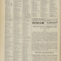 0692 - Page 686 - Hôpitaux et Hospices civils de Paris. Répartition des chefs de service des chefs de clinique des internes et externes à dater du 15 mai 1909 / Actes de la Faculté de médecine de Paris du 17 au 22 mai 1909. Thèses / Bulletin bibliographique