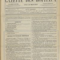 0723 - Page 717 - Sommaire / Chronique et nouvelles scientifiques. Hôpitaux de Paris / Ministère de l'intérieur / Statistique / Nécrologie / Amphithéâtre d'anatomie des Hôpitaux / Hôpital Trousseau