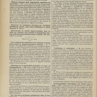 0730 - Page 724 - Sociétés savantes. Société de biologie. (Séance du 1er mai 1909). Toxicité comparée des peptones et des produits abiurétiques. M. H. Roger / Thionine picriquée après imprégnation argentique des spirochètes. MM. J. Sabrazès et R. Dupérié /. (Séance du 8 mai 1909). Sur la méthode des oscillations et les conditions correctes de son emploi en sphygmomanométrie clinique. M. V. Pachon / Altérations de la contractilité musculaire au cours de l'ostéopsathyrose. MM. Larat, Roger Voisin et L. Tixier / Sur l'état de la circulation périphérique dans la crise d'éclampsie. M. Roger Voisin / Diagnostic de l'état de vie ou de mort des leucocytes dans les liquides pathologiques. MM. Achard et Louis Ramond / Urobilinémie et urobéligénie. M. Jean Troisier, par la technique de A. Grigant / Sceptico-pyohémie tuberculeuse avec bacilles dans le sang. MM. J. Sabrazès, K. E. Eckenstein et L. Muratet...