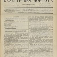 0763 - Page 757 - Sommaire / Chronique et nouvelles scientifiques. Hôpitaux de Paris / École de médecine / École de pharmacie de Paris / VIe Congrès national périodique de gynécologie, d'obstétrique et de pédiatrie / Association des journalistes médicaux français / La fondation Pierre Budin / Nécrologie / Chemins de fer de Paris-Lyon-Méditerranée