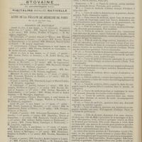 0812 - Page 806 - Sociétés savantes. Société de médecine militaire française. (Séance du 27 mai 1909). Etiologie de la fièvre typhoïde (discussion). M. Granjux / Actes de la Faculté de médecine de Paris du 14 au 19 juin 1909. Examens de doctorat / Renseignements