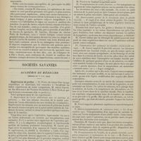0832 - Page 826 - Médecine pratique. Les cinématophtalmies (troubles oculaires par cinéma) / Sociétés savantes. Académie de médecine. (Séance du 8 juin 1909). Expériences de greffes. M. Pozzi fait connaître les expériences de M. Alexis Carrel