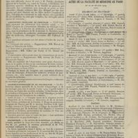 0841 - Page 835 - Chronique et nouvelles scientifiques. Prix de la Société de médecine de Bordeaux / Association française de chirurgie / Société d'hypnologie et de psychologie / Statistique / Actes de la Faculté de médecine de Paris du 21 au 26 juin 1909. Examens de doctorat / Thèses