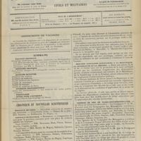 0867 - Page 861 - Abonnements de vacances / Sommaire / Chronique et nouvelles scientifiques. Hôpitaux de Paris / Hôpitaux de Province / Comité médical des Bouches-du-Rhône / Mesures sanitaires applicables à la Martinique, La Guadeloupe et La Réunion / Chemins de fer de France-Lyon-Méditerranée