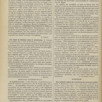 0914 - Page 908 - Analyses. Médecine. La fièvre cérébrale des anciens et la méningo-encéphalite des auteurs contemporains. (U. Monnier. Gaz. méd. de Nantes...). [M. Brelet] / Les abcès de fixation dans le saturnisme. (J. Carles. Gaz. hebdom. des sc. méd. de Bordeaux...). [L. Gayard] / Médecine expérimentale. La syphilis du lapin. (Gaston Roussel. La syphilis du lapin. Etude de médecine expérimentale, Th. de Paris... ; Henri Jouve). [A. Gaullieur l'Hardy] / Chirurgie. Une méthode simple de transfusion du sang sans canule. (John A. Hartwell. Journ. amer. med. Assoc...). [F. Gardner]