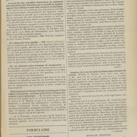 0953 - Page 947 - Sociétés savantes. Société de médecine de Paris. (Séance du 26 juin 1909). Néphrectomie primitive pour rein calculeux. Guérison. M. Cathelin / Greffe anti-sénile. M. Maurice Bloch / A propos de cinq nouvelles observations du traitement chirurgical des rétro-déviations par le procédé de ligamentopexie rétro-utérine et sous-tubo-ovarienne de Dartigues. M. Dartigues / Séro-diagnostic de la syphilis. MM. Gastou et Girauld / Sur les injections intra-veineuses de strophantine. M. Pedebidou / Hallucinations terrifiantes. Vertiges accompagnés d'actes violents inconscients, secousses musculaires, attaques convulsives à cycle épileptique. M. Filassier, sur l'observation d'un malade dans le service de M. Magnan / Formulaire. Bains térébenthinés / Analyses. Médecine. Les hémorragies méningées spinales. (Vigneras. Th. de Paris... ; G. Steinheil, édit.). [Brelet] / Longueur de la survie après les hémorragies étendues du cerveau. (William G. Spiller. Journ. Amer. med. Assoc...). [F. Gardner] / Médecine infantile. Les cris incessants comme symptôme de l'hérédo-syphilis. (Clemente Ferreira. Arch. de méd. des enf...). |L. Babonneix]