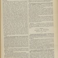 0989 - Page 983 - Sociétés savantes. Académie de médecine. (Séance du 7 juillet 1909). La variole-vaccine. M. Kelsch, en son nom et au nom de MM. Tissier, Camus et Tanon / Le signe du « flot transthoracique » dans les kystes hydatiques de la convexité du foie. M. Chauffard / Prophylaxie de la peste bovine par l'isolement individuel des contaminés. M. Piot Bey... / De l'hétéroplastie orbitaire (greffe de l'oeil de lapin) dans le but d'améliorer la prothèse. M. Lagrange... / Elections / Société de biologie. (Séance du 3 juillet 1909). Formule hémo-leucocytaire et tension artérielle de la chèvre en état de lactation physiologique. M. A. Therre... / De la variabilité du complément et des causes d'erreur dans le syphilo-diagnostic par la réaction de fixation. MM. A. Jousset et P. Paraskevopoulos