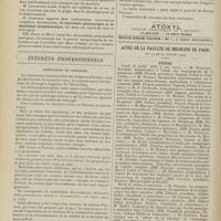 1004 - Page 998 - Sociétés savantes. Société de médecine militaire française. (Séance du 1er juillet 1909). Etiologie de la fièvre typhoïde. (Discussion). M. Daussat / Intérêts professionnels. Annulation de concours / Actes de la Faculté de médecine de Paris du 19 au 24 juillet 1909. Thèses