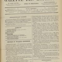 1043 - Page 1037 - Abonnements de vacances / Sommaire / Chronique et nouvelles scientifiques. Hôpitaux de Paris / Guerre / Marine / Distinctions honorifiques. (Voir la suite des Nouvelles, page suivante) / Renseignements