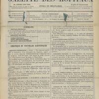 1139 - Page 1133 - Sommaire / Chronique et nouvelles scientifiques. Hôpitaux de Province / Guerre / Académie des sciences / École vétérinaire d'Alfort / Monument Tillaux / Nécrologie / Renseignements / Chemins de fer de Paris-Lyon-Méditerranée