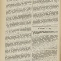 1238 - Page 1232 - Sur un cas d'hémo-péricarde traumatique. Plaie du coeur par balle de revolver sans plaie du péricarde ; par M. Jean Deroide... / Médecine pratique. De la valeur du signe de grocco (triangle de matité paravertébrale du côté opposé aux épanchements de la plèvre). [M. Lance]