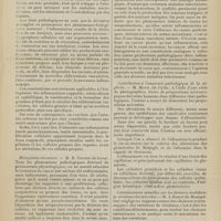 1325 - Page 1319 - XVIe Congrès international de médecine (Budapest, 29 août-4 septembre 1909). Microbiologie. Bactériologie. Anatomie pathologique. Histogénèse de l'inflammation. M. J. Paviot... / Histogénèse du cancer. M. R. Tripier... / Contribution à l'anatomie pathologique de la néphrite. M. Monti... / Connaissances actuelles sur les facteurs modifiant la virulence des microbes. M. A. Rodot...