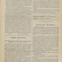 1327 - Page 1321 - XVIe Congrès international de médecine (Budapest, 29 août-4 septembre 1909). Microbiologie. Bactériologie. Anatomie pathologique. Bactériologie, sérothérapie et vaccination du rhumatisme articulaire aigu. M. Rosenthal... (A suivre) / Livres nouveaux. Les troubles de la personnalité dans les états d'asthénie psychique, par le Docteur A. Hesnard. [Paul Camus] / L'assistance publique : ce qu'elle fut ; ce qu'elle est, par A. d'Echéra... [L. Gayard] / Notes de l'internat. Paralysie infantile