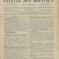 1379 - Page 1373 - Sommaire / Chronique et nouvelles scientifiques. Hôpitaux de Paris / Guerre / Distinctions honorifiques / Leçons pratiques sur les maladies de l'estomac