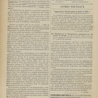 1388 - Page 1382 - XVIe Congrès international de médecine (Budapest, 29 août-4 septembre 1909). Pédiatrie. La tuberculose du thymus. M. Léon Tixier et Mlle Feldzer / Sténose du pylore chez le nourrisson. MM. E. Weill et M. Péhu... / Entérite et évolution dentaire. M. Violi... (A suivre) / Livres nouveaux. Commentaires thérapeutiques du Codex de 1908, par M. Yvon... [A. Gaullieur l'Hardy] / Les opsonines et la thérapeutique opsonisante par les vaccins de Wright, par le Docteur René Gaultier... [L. Gayard]