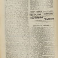 1435 - Page 1429 - Articles originaux des principales publications françaises et étrangères. Münchener medizinische Wochenschrift / Notes pour l'internat. Hémorragie cérébrale