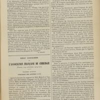1457 - Page 1451 - Médecine pratique. Angine phlegmoneuse et diphtérie. [M. Brelet] / XXIIe Congrès de l'association française de chirurgie (Paris, 4-9 octobre 1909). Première question. Chirurgie des artères (suite). MM. Monod et Vanverts : Chirurgie des artères / M. Villar... : Anévrisme sacciforme de la crosse de l'aorte / M. Psaltoff... : Anévrismes des grosses artères / M. Doyen : Extirpation d'anévrismes / M. Auvray : Chirurgie des artères