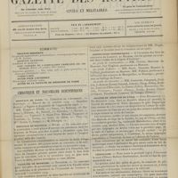 1463 - Page 1457 - Sommaire / Chronique et nouvelles scientifiques. Hôpitaux de Paris / Hôpitaux de Province / Facultés de médecine / Guerre / Distinctions honorifiques / Société de médecine de Paris / Nécrologie. (Voir la suite des Nouvelles, p. 1465)
