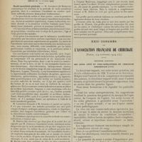 1468 - Page 1462 - Sociétés savantes. Académie de médecine. (Séance du 12 octobre 1909). Rachi-anesthésie générale. M. Jonnesco... / Traitement du scalp. M. Pierre Delbet / XXIIe Congrès de l'association française de chirurgie (Paris, 4-9 octobre 1909). Deuxième question. Des soins anté et post-opératoires en chirurgie abdominale (suite)