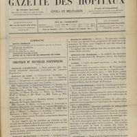 1475 - Page 1469 - Sommaire / Chronique et nouvelles scientifiques. Concours d'agrégation / Hôpitaux de Paris / Hôpitaux de Province / Écoles de médecine / Médaille des épidémies / Guerre / Radiologie médicale / Nécrologie