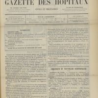 1487 - Page 1481 - Sommaire / Paris, le 18 octobre 1909 / Chronique et nouvelles scientifiques. Hôpitaux de Paris / Guerre. (Voir la suite des Nouvelles, p. 1490)