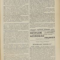1507 - Page 1501 - XXIIe Congrès de l'association française de chirurgie (Paris, 4-9 octobre 1909). Troisième question. Intervention chirurgicale dans les traumatismes du rachis et de la moelle. Rapport de M. Auvray... (A suivre) / Livres nouveaux. Travaux d'obstétrique, par le Docteur Samuel Gache. [M. Delestre] / Notes pour l'internat. Hémorragie cérébrale