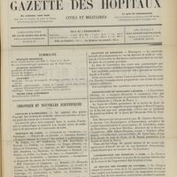 1535 - Page 1529 - Sommaire / Chronique et nouvelles scientifiques. Concours d'agrégation / Hôpitaux de Paris / Facultés de médecine / Inauguration du monument Liégeois / L'interdiction des biberons à tube / Le travail des femmes en couches / Nécrologie
