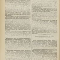 1542 - Page 1536 - Sociétés savantes. Société de biologie. (Séance du 23 octobre 1909). Intra-dermo-réaction à la tuberculine chez le cobaye. MM. Nobécourt, Ch. Mantoux et Perroy / Effet de la tuberculine concentrée en injection intra-dermique chez les enfants non tuberculeux. M. Ch. Mantoux / Kyste hydatique latent au cours d'une dothiénentérie. Etude biologique du liquide hydatique. M. Jean Troisier / Anaphylaxie et incoagulabilité du sang chez le lapin. MM. E. Lesné et L. Dreyfus / Action différente des lobes hypophysaires sur la coagulation du sang. MM. P. Emile-Weil et Boyé / Influence de la voie de pénétration sur les doses minima mortelles du venin de cobra. M. Maurel / Influence de la voie d'administration sur les doses minima mortelles d'arséniate de soude. MM. Maurel et Arnaud / Société de médecine de Paris. (Séance du 23 octobre 1909). Sténose congénitale du conduit auditif externe. M. Dubar / La méthode Dalcroze, gymnastique et discipline de l'attention (Gymnastique rythmique). M. Georges Rosenthal / Action des sels de calcium et de l'acide citrique sur la coagulation du sang chez l'homme. MM. Lauté et Saissi